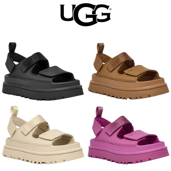 【1年に1度の大感謝セール 周年祭 開催です！】UGG(アグ)サンダル ストラップ 厚底 プラットフォーム 軽量 ゴールデングロウ レディース GOLDENGLOW