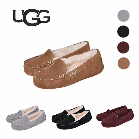 【1年に1度の大感謝セール 周年祭 開催です！】アグ モカシン レディース アンスレー UGG ANSLEY シューズ ぺたんこ 靴 フラット ボア ブランド もこもこ 防寒 保温 歩きやすい 人気 定番 かわいい お出かけ スリッポン シンプル カジュアル